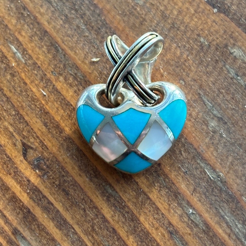 Eric Grossbardt Sterling Silver and 18k Gold Heart Pendant